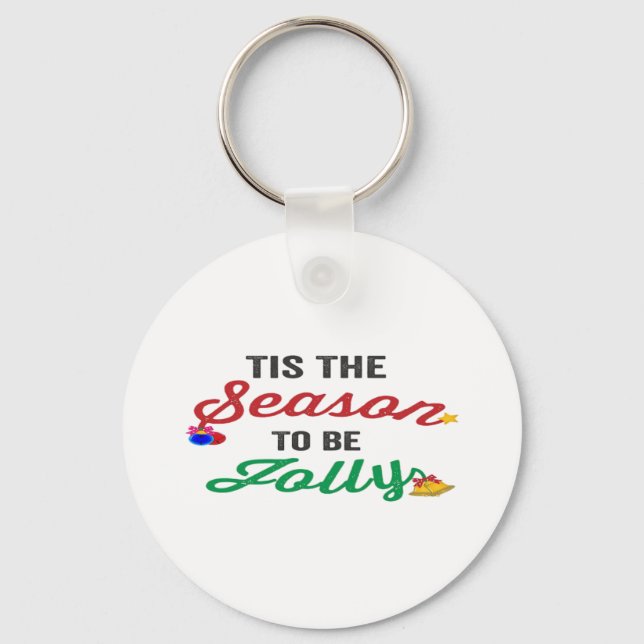 Tis The Season To Be Careful Classic Stickers Keychain (Front)