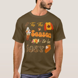 Tis The Season To Be Cozy Leopard Pumpkins Spice F T-Shirt