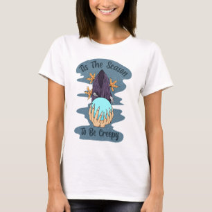 Tis the Season to be Creepy Ghost Groovy Halloween T-Shirt