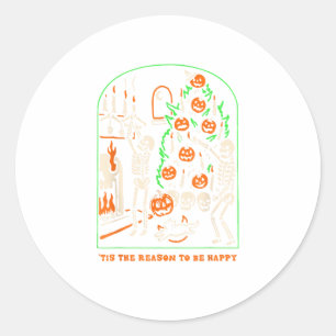 Tis The Season To Be Creepy Halloween Classic Round Sticker