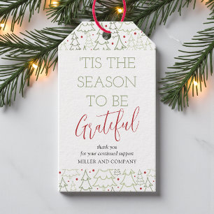 'Tis The Season To Be Grateful Corporate Christmas Gift Tags