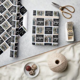 Tis The Season To Be Jolly   2 Photo Holiday Wrapping Paper