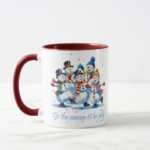 Tis the Season to be Jolly Dancing Jolly Snowmen Mug