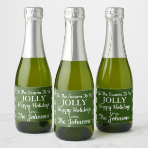 Tis The Season To Be Jolly Holiday Mini Wine Label