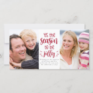 'tis the Season to Be Jolly Photo Collage Holiday Card