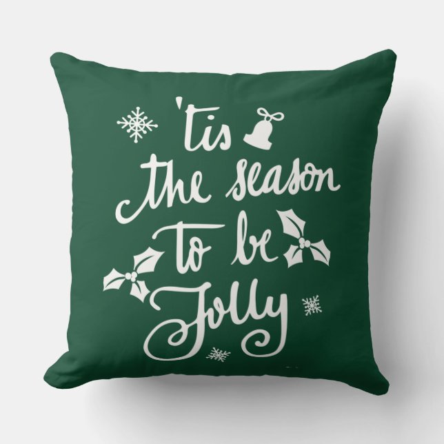 tis the season to be jolly throw pillow (Front)