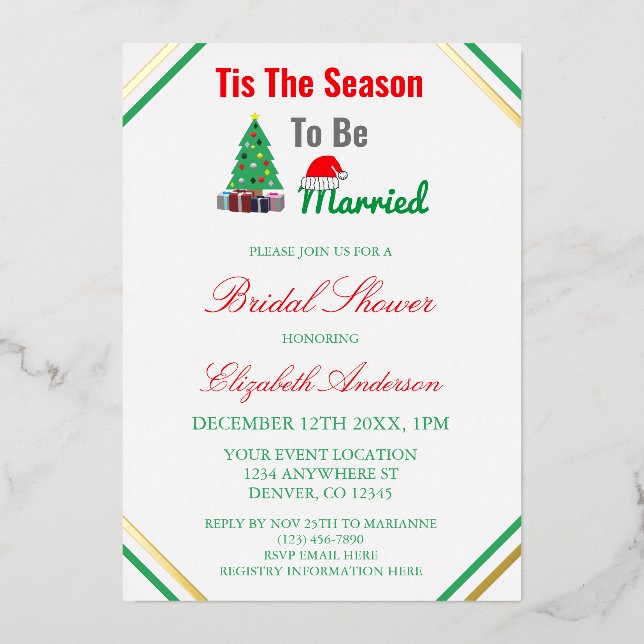 Tis The Season To Be Married Bridal Shower (Front)