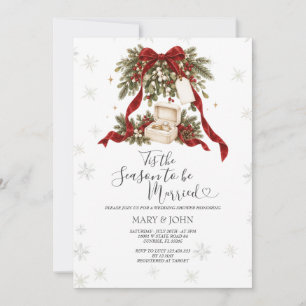 ’Tis the Season to Be Married Mistletoe Christmas Invitation