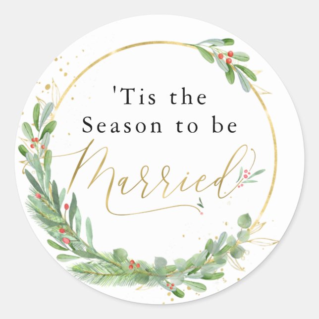 Tis the Season to be Married Wedding Envelope Seal (Front)