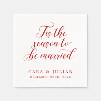 Tis The Season To Be Married Winter Wedding Napkin