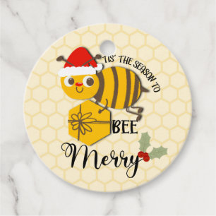 Tis the season to be merry bee  card favour tags