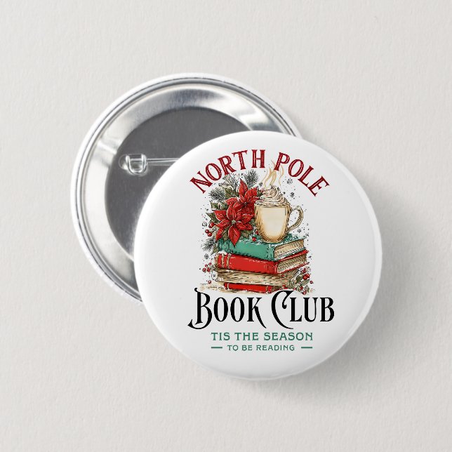 'Tis the Season to Be Reading  2 Inch Round Button (Front & Back)