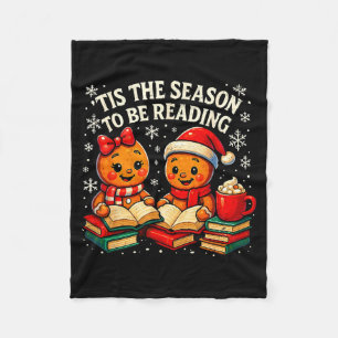 ’tis The Season To Be Reading Book Lover Design Fleece Blanket