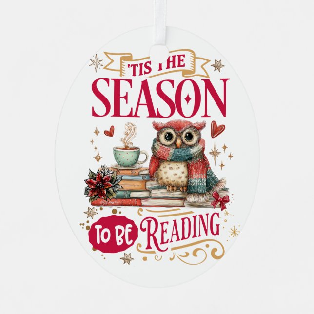 'Tis The Season to Be Reading  Metal Ornament (Front)
