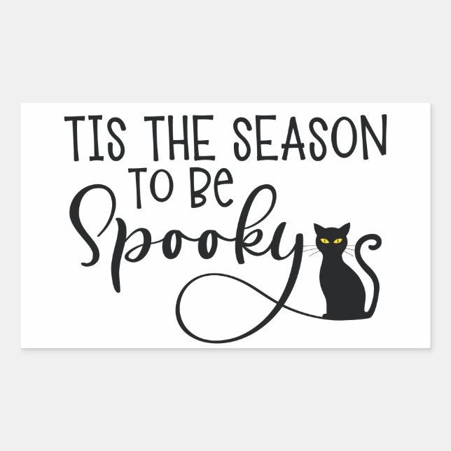 Tis The Season To Be Spooky Black Cat | Halloween Sticker (Front)