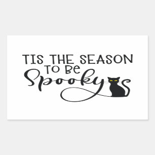 Tis The Season To Be Spooky Black Cat   Halloween Sticker