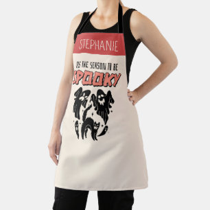 Tis the Season to be Spooky Creepy Halloween Apron
