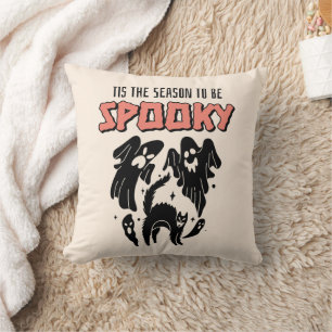 Tis the Season to be Spooky Creepy Halloween Throw Pillow