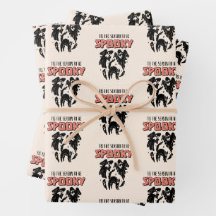 Tis the Season to be Spooky Creepy Halloween Wrapping Paper Sheet