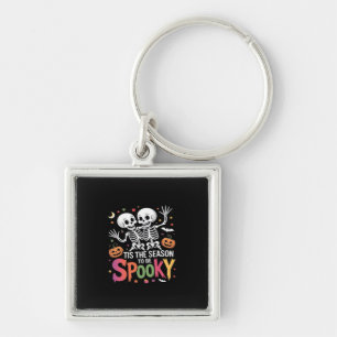 Tis The Season To Be Spooky Dancing Skeleton Hallo Keychain