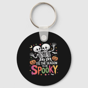 Tis The Season To Be Spooky Dancing Skeleton Hallo Keychain