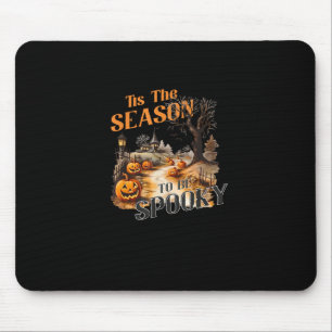 Tis The Season To Be Spooky Fall Halloween Retro C Mouse Pad