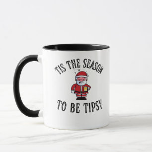 Tis The Season To Be Tipsy Vintage Drunk Santa Dri Mug