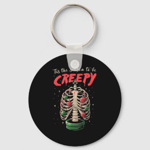 Tis The Season To Creepy Skeleton Tree Keychain