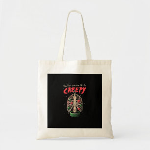 Tis The Season To Creepy Skeleton Tree Tote Bag