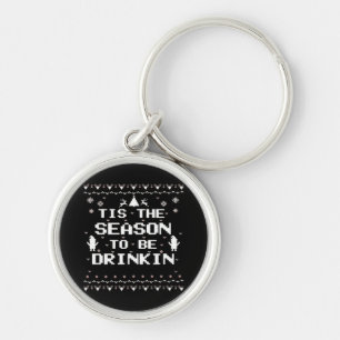 Tis The Season To Drinkin Funny Christmas Trendy S Keychain