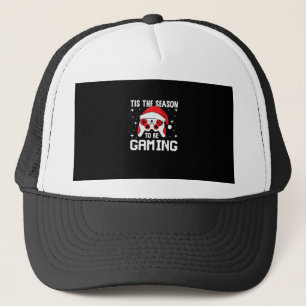 Tis The Season To Gaming Christmas Gamer Heartbeat Trucker Hat