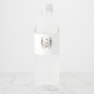 Tis The Season To Jolly Funny Christmas Skeleton D Water Bottle Label