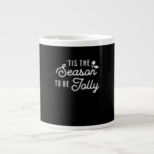 Tis The Season To Jolly Retro Style Large Coffee Mug