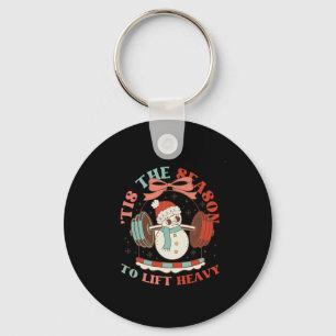 Tis The Season To Lift Heavy Christmas Snowman Wei Keychain