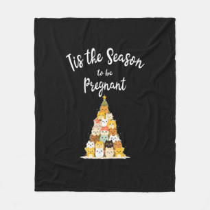 Tis The Season To Pregnant Cute Christmas Tree Men Fleece Blanket
