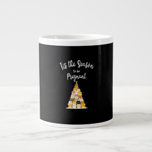 Tis The Season To Pregnant Cute Christmas Tree Men Large Coffee Mug