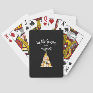 Tis The Season To Pregnant Cute Christmas Tree Men Playing Cards