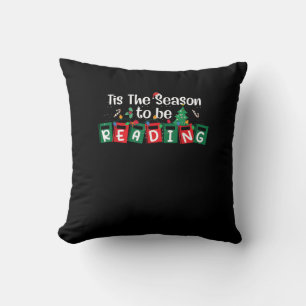 Tis The Season To Reading Christmas Teacher Book Throw Pillow