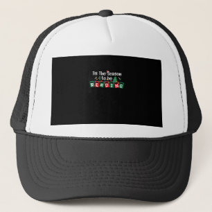 Tis The Season To Reading Christmas Teacher Book Trucker Hat