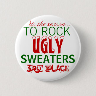 'tis the season to rock ugly sweaters 2 inch round button