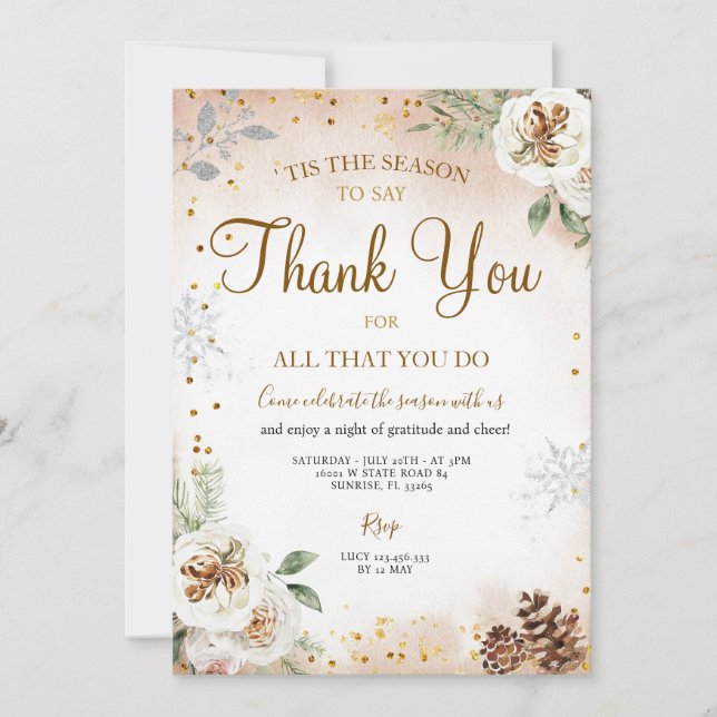 Tis the season To Say Thank You Invitation (Front)
