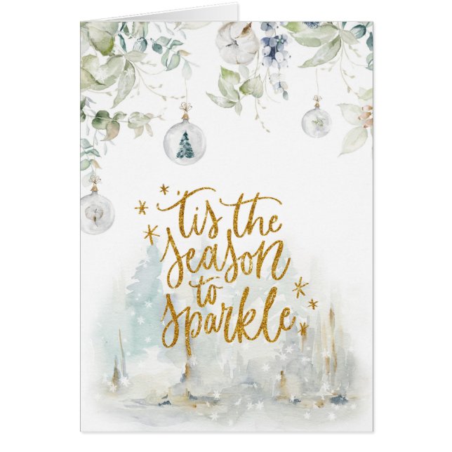 Tis the Season to Sparkle Christmas Holiday Card (Front)