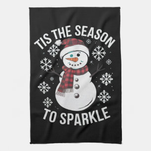 Tis The Season To Sparkle Christmas Holiday Gift Kitchen Towel