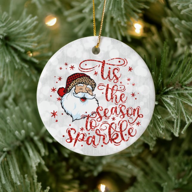 'Tis the Season to Sparkle Glittery  Ceramic Ornament (Tree)