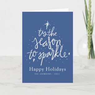 T'is The Season To Sparkle Modern Christmas Tree Holiday Card