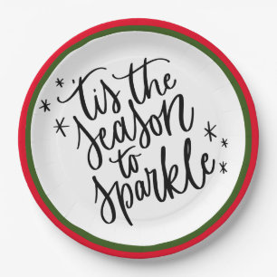 Tis The Season To Sparkle Paper Plate