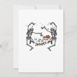 Tis The Season To Spooky Halloween Skeleton Retro  Holiday Card