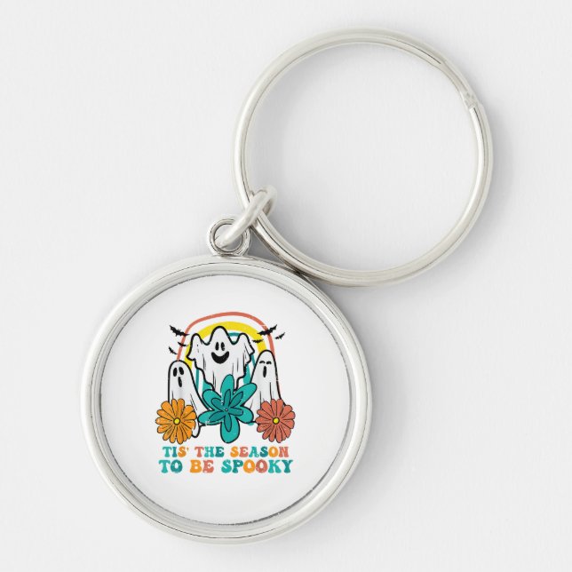 Tis The Season To Spooky Retro Halloween Women Keychain (Front)