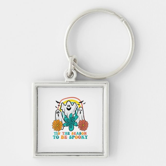 Tis The Season To Spooky Retro Halloween Women Keychain (Front)