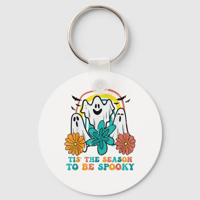 Tis The Season To Spooky Retro Halloween Women Keychain (Front)